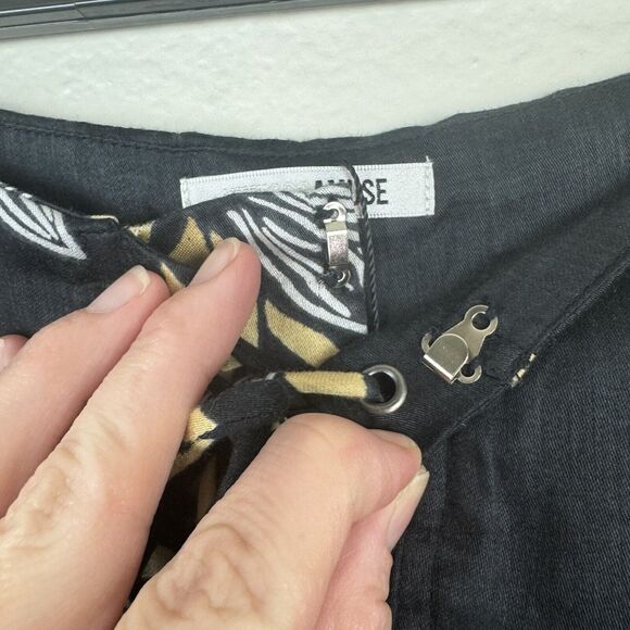 NWT Amuse Society Shorebird Pant Lightweight Wide Leg Ankle Pant Floral Black M - Picture 5 of 13